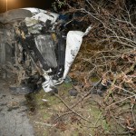 Peugeot Boxer wjechał w drzewo – kierowca miał 3 promile