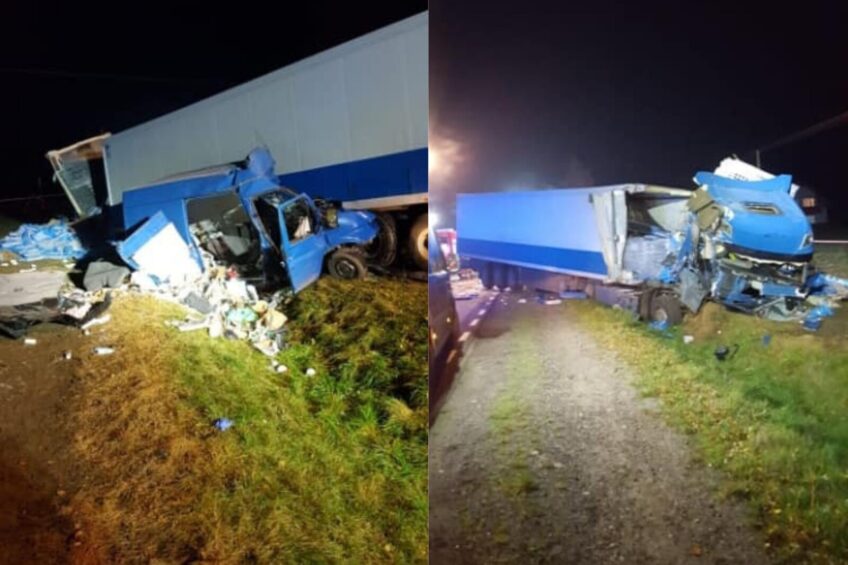 Zderzenie DAF-a z Fordem Transitem – zmarły 4 osoby z busa