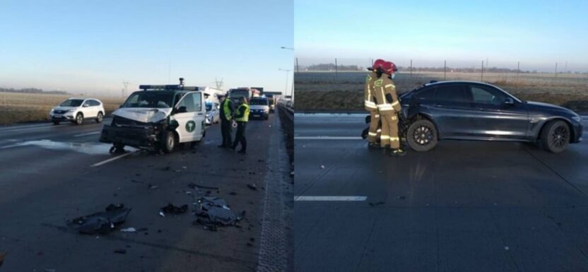 Inspektorka ITD wjechała VW T6 w BMW na A4 - dostała pouczenie