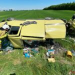 Ciężarówka wjechała w Fiata Ducato – w ciągniku wybuchła opona