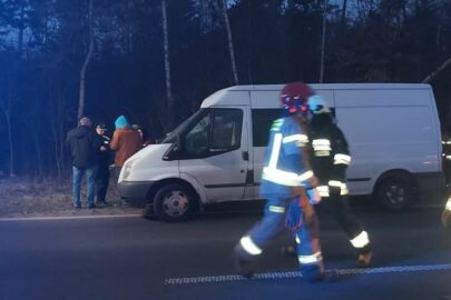 Pod Łukowem jeleń wybiegł przed Transita – 2 osoby zostały ranne