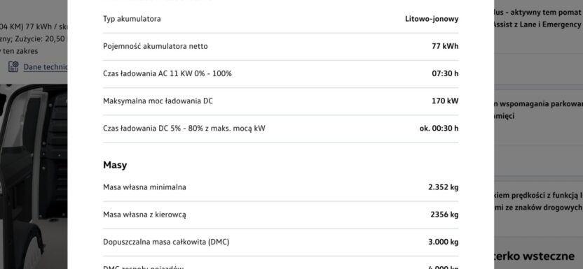 VW ID. Buzz Cargo - aż 3000 kg DMC i tylko 644 kg ładowności