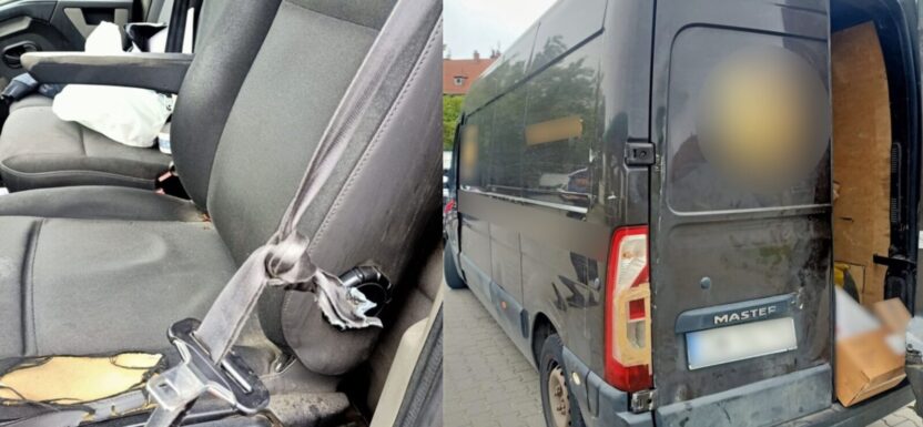 Pas na supeł i slicki w kurierskim Renault Master z Wrocławia