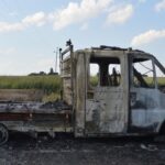 Pożar Fiata Ducato na DK 74 – poparzony jeden z pasażerów