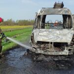 Brygadówka doszczętnie spłonęła na autostradzie A4