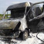 Opel Movano stanął w ogniu na podkrakowskim odcinku A4