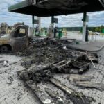 Pożar busa na stacji paliw na MOP Lubień Północ