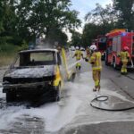 Pożar VW T4 ze specjalistyczną zabudową pomocy drogowej