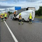 Sprinter z Polski wjechał w tył naczepy na niemieckiej A4