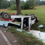 Dachowanie dostawczaka na DK 19. Kierowca pijany