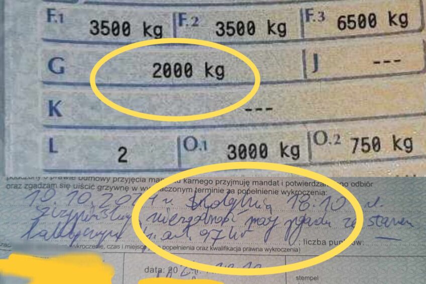 Ciężka autolaweta ze Słupska – mandat nie za DMC a masę własną