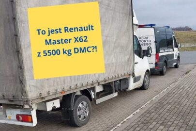 Master X62 z 5500 kg DMC. Stąd tacho i zatrzymane prawo jazdy