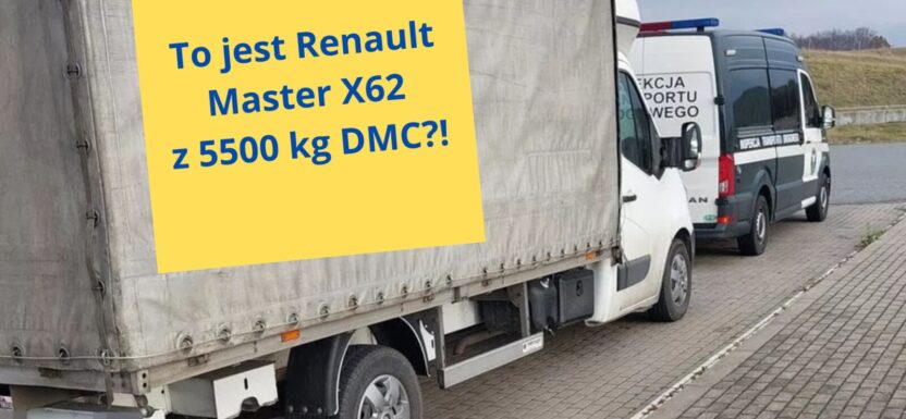Master X62 z 5500 kg DMC. Stąd tacho i zatrzymane prawo jazdy