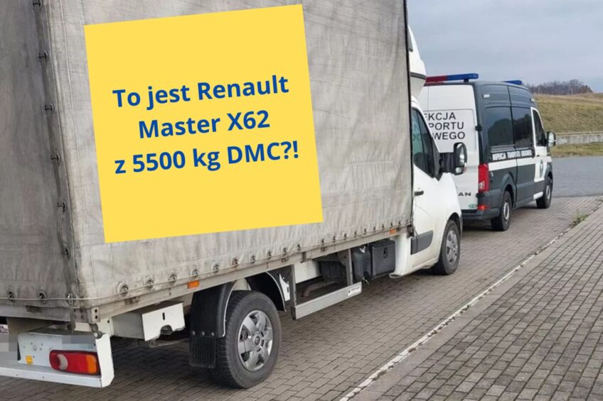 Master X62 z 5500 kg DMC. Stąd tacho i zatrzymane prawo jazdy