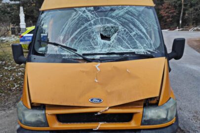 Potrącił na DW 835 pieszego i uciekł. Transita ukrył w lesie
