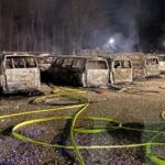 23 policyjne Transportery spłonęły na parkingu przy komisariacie