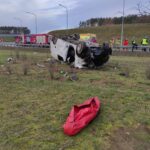Tragiczny wypadek na A2. Fiat Scudo dachował na węźle Torzym