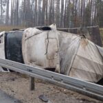 Kierowca Sprintera dachował na S61 - był kompletnie pijany