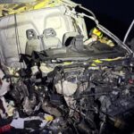 Na A1 dostawczy Boxer wbił się w naczepę podkontenerową