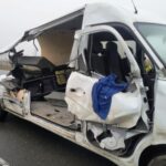 Rozpruty Master po najechaniu na stojącą na S5 autolawetę