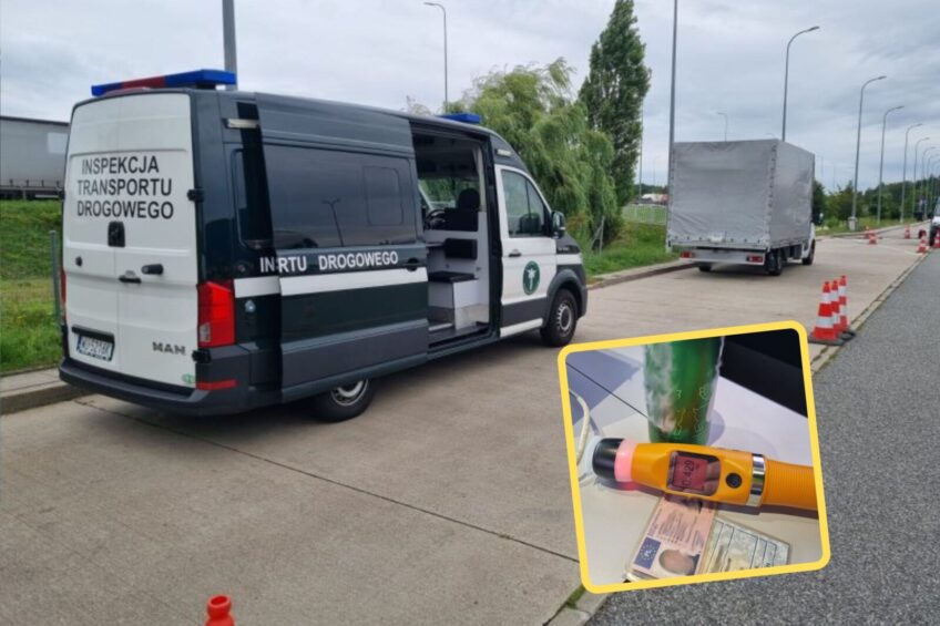 Busiarz z otwartym piwkiem jechał po A1. Stanie przed sądem