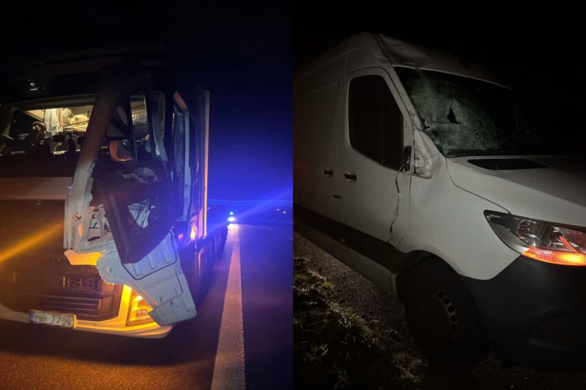 Kierowca F-Maxa chciał wyjść z kabiny. Wtedy nadjechał Sprinter