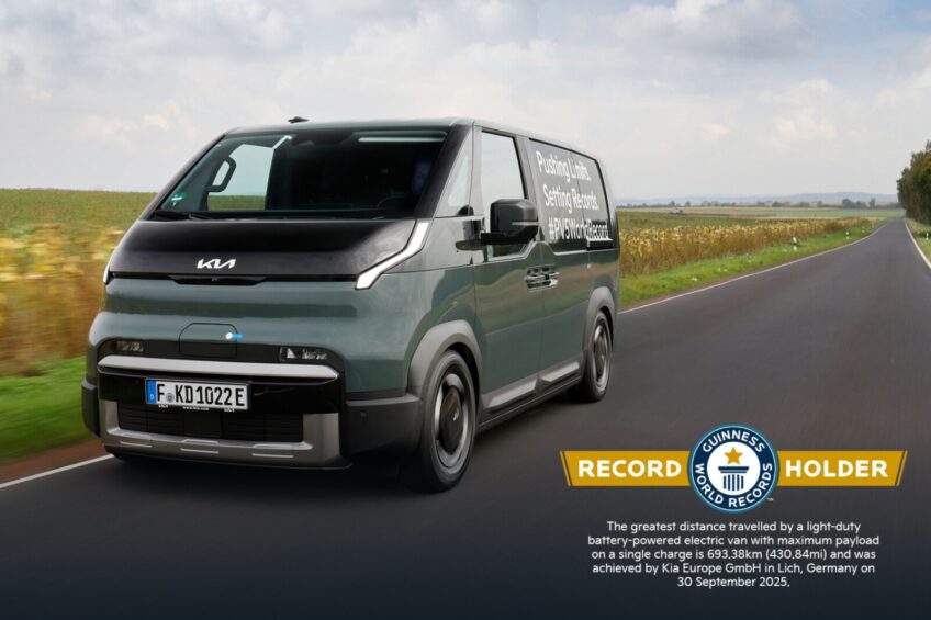 693 kilometrów zasięgu z DMC. Kia PV5 z Rekordem Guinnessa