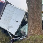 Doka uderzyła w drzewo na DW 263. Kierowca był reanimowany