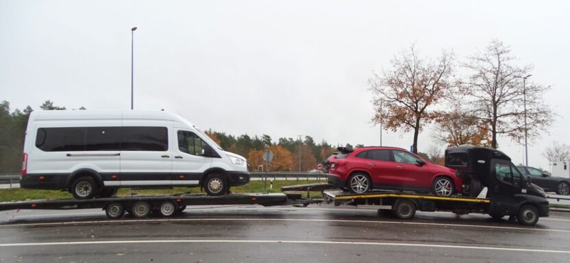 Przeładowany zespół pojazdów i zakaz jazdy. Polak pojechał dalej