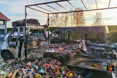 Spłonęło Ducato i Transit. Znana jest prawdopodobna przyczyna