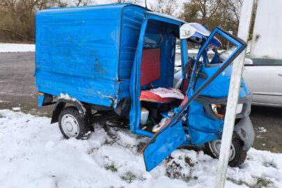 Wypadek z udziałem Piaggio Ape 50 – kierowca ciężko ranny