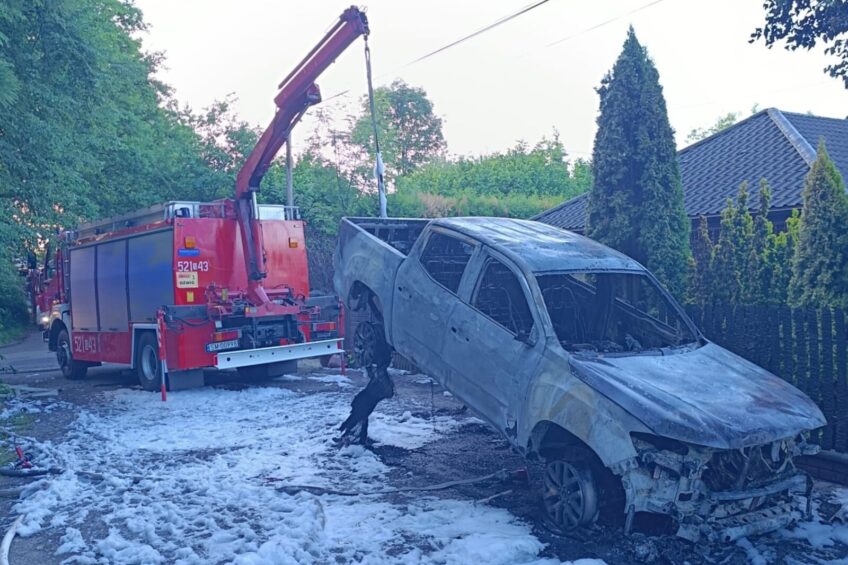 Elektryczny Maxus eT90 spalił się nocy w Mysłowicach