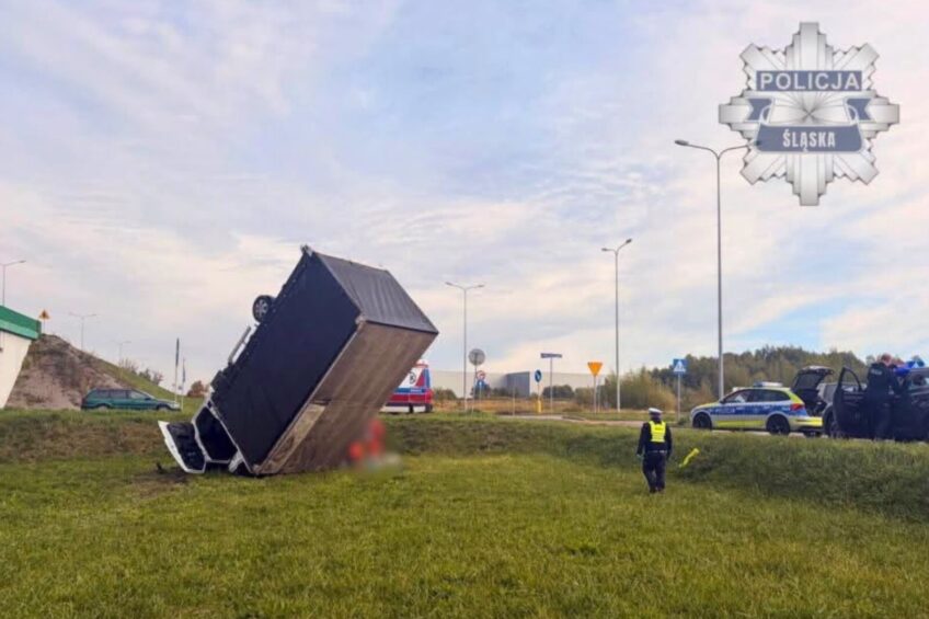 Bus wypadł z drogi w Rudzie Śląskiej. Kierowca zmarł w szpitalu