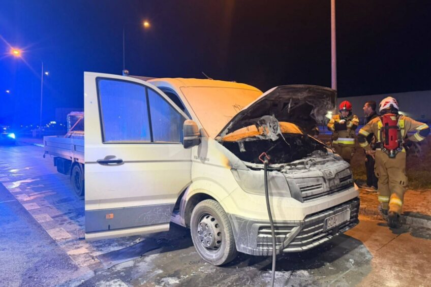 MAN TGE zapalił się na MOP Przeszkoda przy S8